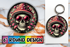 Bright Round Coasters Design PNG, Skull Product Image 1