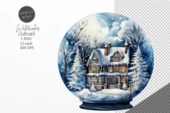 Christmas clipart, Snowball clipart, Blue Christmas Product Image 1
