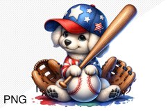 4th Of July Baseball Sublimation - Clipart PNG Design Product Image 1