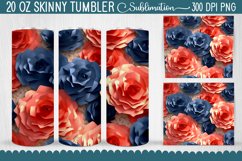 3D Rose Flowers Tumbler Design - 20oz Skinny Product Image 1