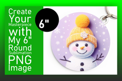 Chic Round Design Keychain Artwork , Snowman Product Image 1
