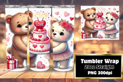 20oz Customizable Tumbler Design , Valentine Bear Product Image 1