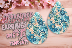 Bright Teardrop Earrings Design for Crafts , Watercolor Patt Product Image 1