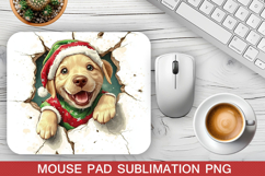 Christmas Dog Mouse Pad Sublimation - Christmas Mouse Pad Product Image 1