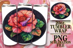 Springtime Denim Floral Tumbler Wrap 20oz Product Image 1