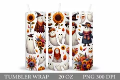 Cute Ghost Tumbler Sublimation. Ghost Halloween Tumbler Product Image 1