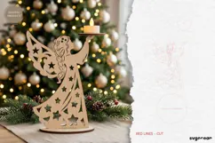 Christmas Angel Candle Holder Laser Cut | Glowforge | SVG Product Image 2