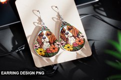 Stained Glass Dog flowers Earring Design Product Image 1
