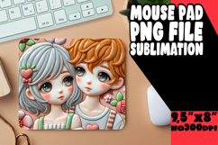 Blissful Mouse Mat Sublimation PNG, 3D Characters Product Image 1
