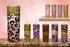 Leopard Glitter Tumbler Sublimation | Skinny 20 oz | Tapered Product Image 1