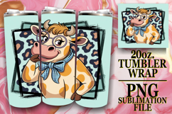 Blissful travels 20oz tumbler wrap, Cute Cow Product Image 1