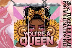 Sweet Joy 20oz tumbler wrap, Afro Woman Product Image 1