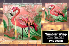 ELEGANT 20oz Sublimation Tumbler Wrap , Flamingo Product Image 1