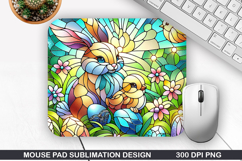 Bunny Mouse Pad Sublimation, Easter Mouse Pad PNG Product Image 1