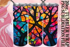 Colorful Tree Design: 20oz Stained Glass Wrap Product Image 1