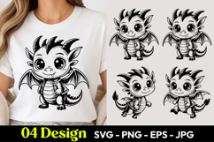 Baby Winged Dragon SVG PNG Product Image 1