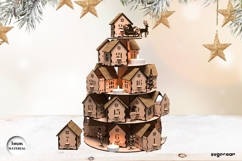 Christmas Advent Calendar Village SVG | Laser Cut | SVG Product Image 5