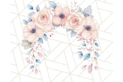 Pastel Blue Fairy Garden Clipart, Enchanted Cottagecore Png Product Image 2