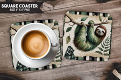 Cute Animals Square Coaster PNG Bundle, Digital Coaster Set Product Image 12