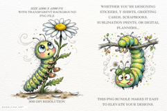Summer Whimsical Caterpillar PNG Clipart Product Image 2