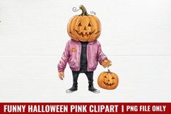 Funny Halloween Pink Clipart PNG Product Image 1