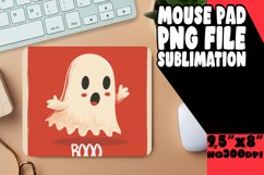 Adorable Halloween Ghost Mouse Pad Sublimation Product Image 1
