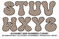 Gingham Plaid Alphabet Letters &amp; Numbers Clipart PNG 300DPI Product Image 4