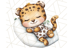 Sleeping Baby Animals PNG, Cozy Pajama Bedtime Clipart Png Product Image 2