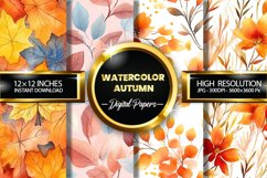 Watercolor Autumn Digital Papers - 04 Variations Product Image 1