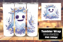Playful Easter Ghost Tumbler: Colorful Springtime 20oz Product Image 1