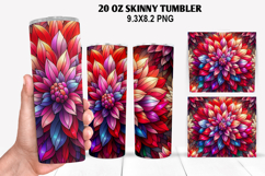 Flower Skinny Tumbler 20oz Wrap Design, Flowers Tumble PNG Product Image 1