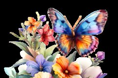 Butterflies With Flowers Clipart Bundle Product Image 14