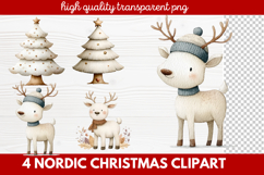 4 Nordic Christmas Clipart | Scandinavian Holiday PNG Product Image 1