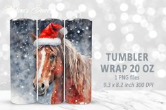 Christmas horse tumbler | Winter Horse Tumbler Sublimation Product Image 5