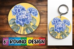 Sophisticated Round Design Keychain Art , Beauty Flower Product Image 1