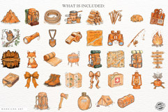 Whimsical Summer Camping PNG Clipart Product Image 4