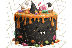 Realistic Halloween Cake Clipart PNG, Spooky Desserts Product Image 2