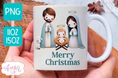 Christmas nativity mug wrap PNG for sublimation 11oz 15oz Product Image 1