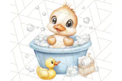 Farm Animal Babies in Bubble Bath PNG, Nursery Clipart Product Image 2