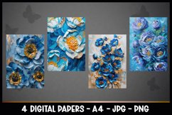 4 Beautiful Flowers Digital Papers I Junk Journal Pages Product Image 2