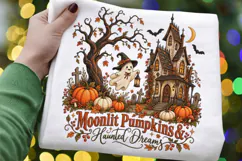 Ghost Witch Moonlit Manor PNG, Gothic Halloween Cottage Product Image 3