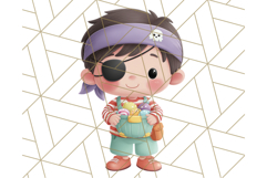 Kawaii Halloween Clipart Cute Kids and Candy Elements Png Product Image 2