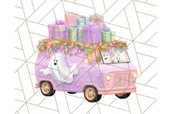 Pastel Halloween Town PNG Clipart, Spooky Shops & Homes Png Product Image 2