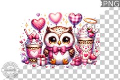 Valentine&#039;s Day Owl - Valentine Clipart Sublimation Product Image 1