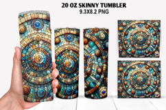 Skinny Tumbler 20oz Wrap Design, Stained Tumble PNG Design Product Image 1