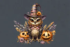 Watercolor Halloween Owls. PNG sublimation Product Image 3