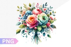 Wedding Floral Bouquet Sublimation - Clipart PNG Design Product Image 1