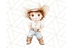 Cowboy Clipart PNG, Kid Western Country Graphic Product Image 2