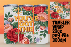FRESH 20oz Tumbler Template , Flower Quote Product Image 1