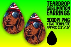 Design Dog Teardrop Earrings with American Flag Product Image 1